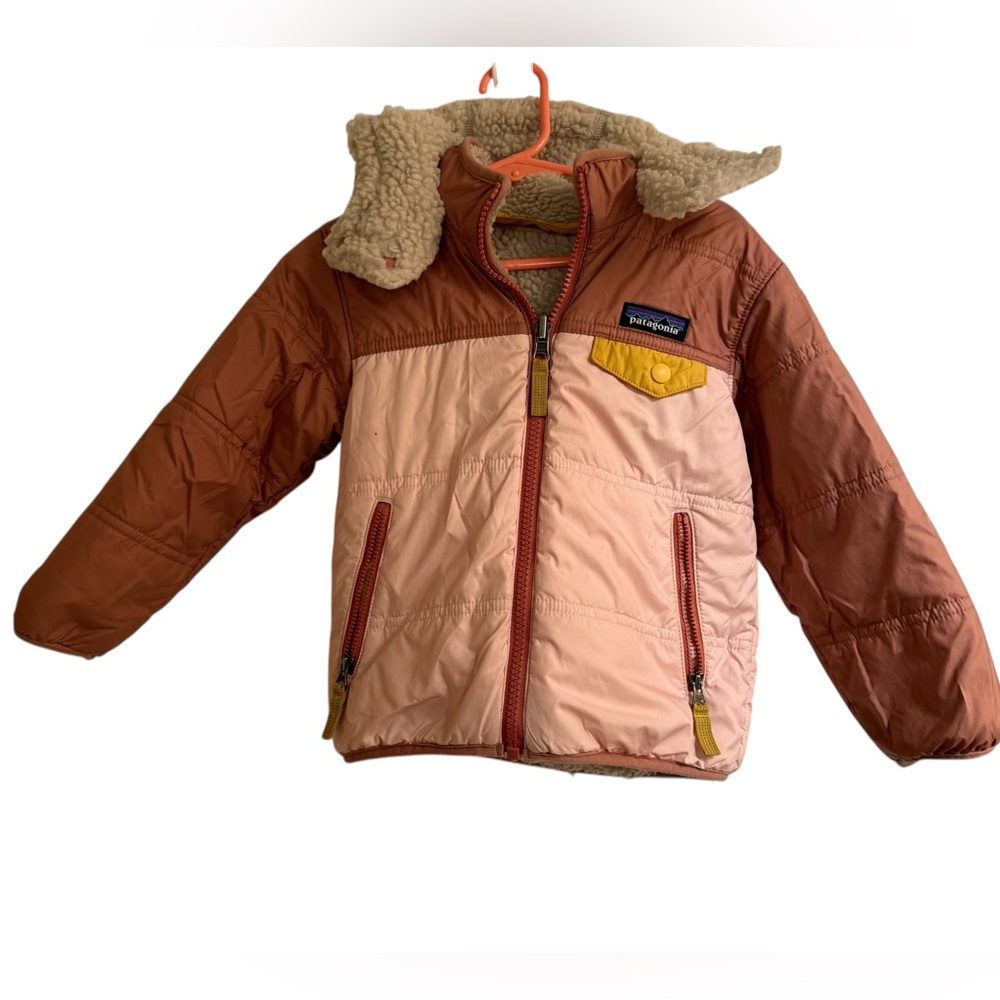 Patagonia Two-Tone Puffer Jacket with Sherpa Lining Reversible